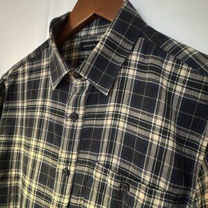 Banana Republic Men’s Plaid Flannel Shirt Long Sleeve Untucked Fit Size M